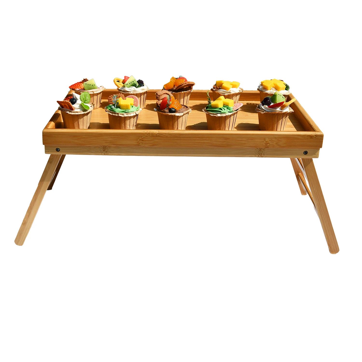 Hot Selling Professional Large Custom Luxury Kitchen Bamboo Serving Tray With Foldable Leg