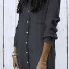 Women Casual Single-Breasted Streetwear Dress For Lady Loose Leisure 1 Piece