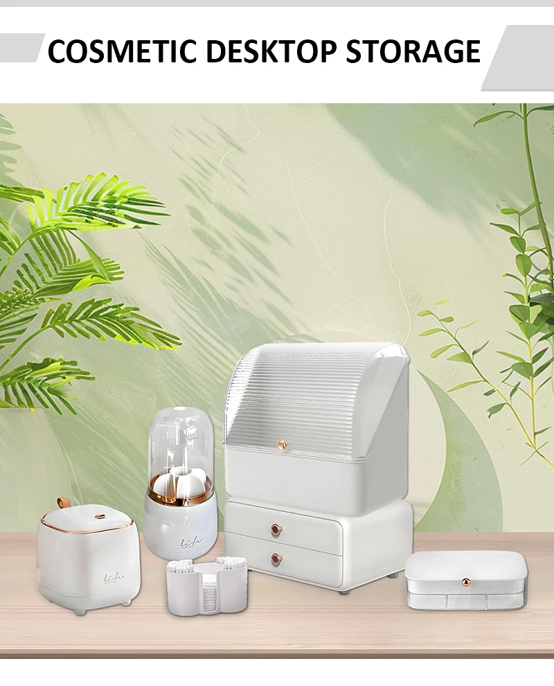 product countertop makeup organizer skin care display stand dustproof cosmetic storage box for bathroom bedroom dresser vanity-3