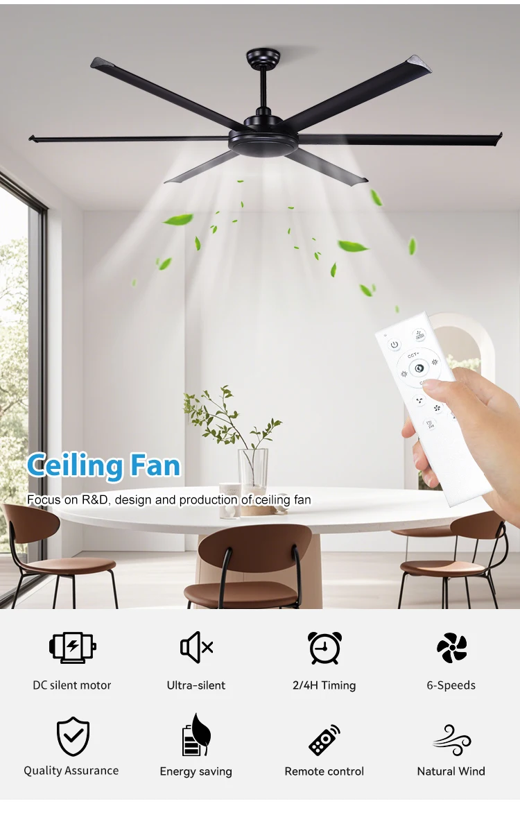 Ceiling Fan, Aluminum, 100 W, FE+Aluminum Blade - detail 6