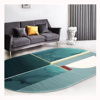 Manufacturer Modern Design Custom Polyester Living Room Luxury Floor Carpet 3D Printed Green Carpets and Rugs
