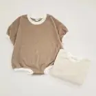 New Terry Towel Boys Girls Baggy Outfits Infant Toddler Oversize Short Sleeve Bubble Romper