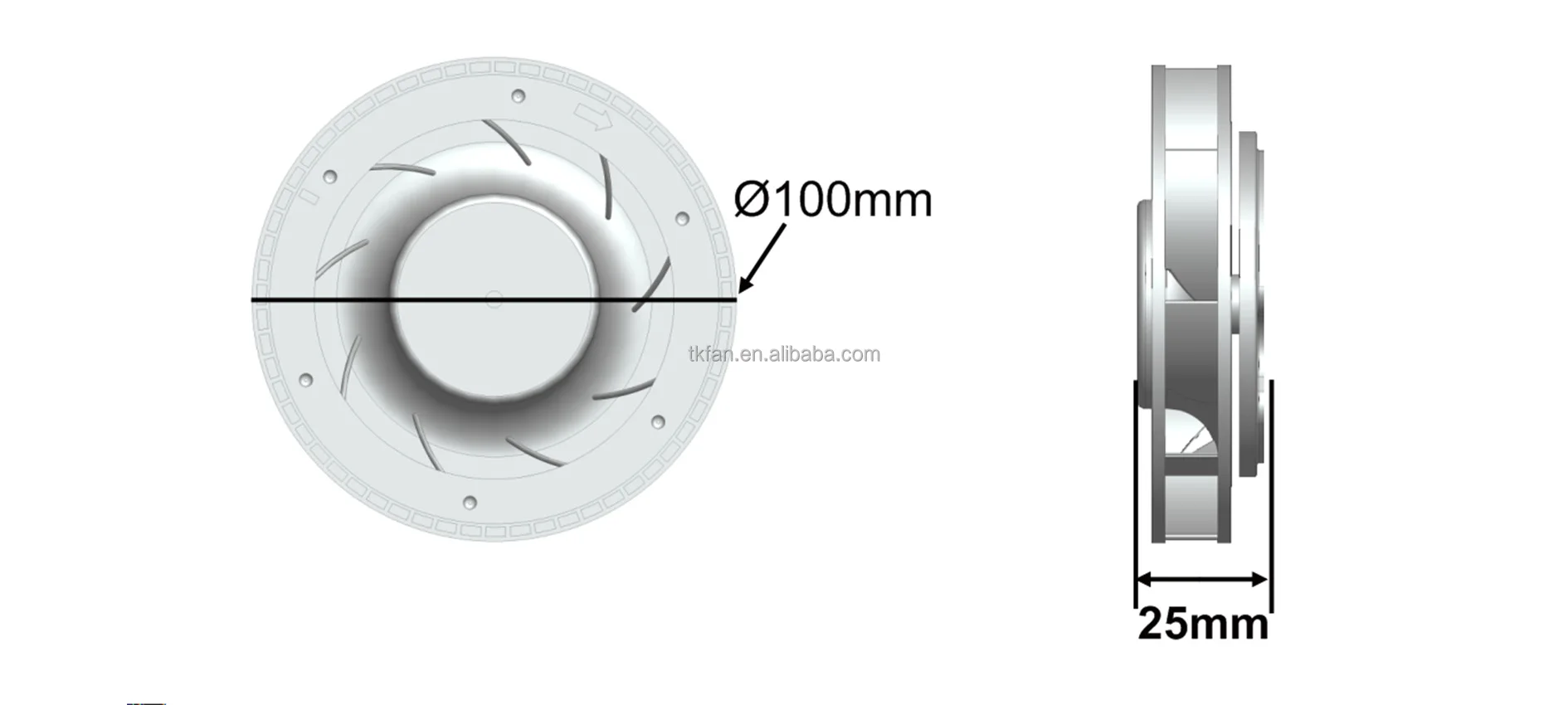 Radial Fan, Brushless, 12V, Centrifugal, 4000rpm - detail 2