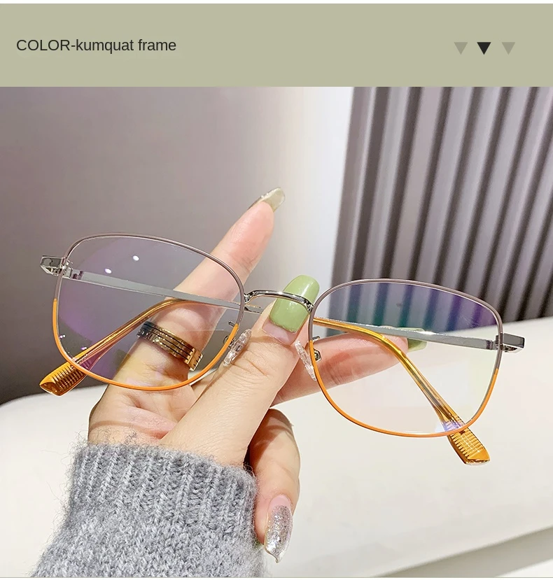 7126 2023 New Fashion Photochromic Glasses Cat Eye Glasses Metal