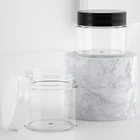Plastic White Mini 20g Size Clear Color Cosmetic Plastic Jar With Black White Clear Screw Cap
