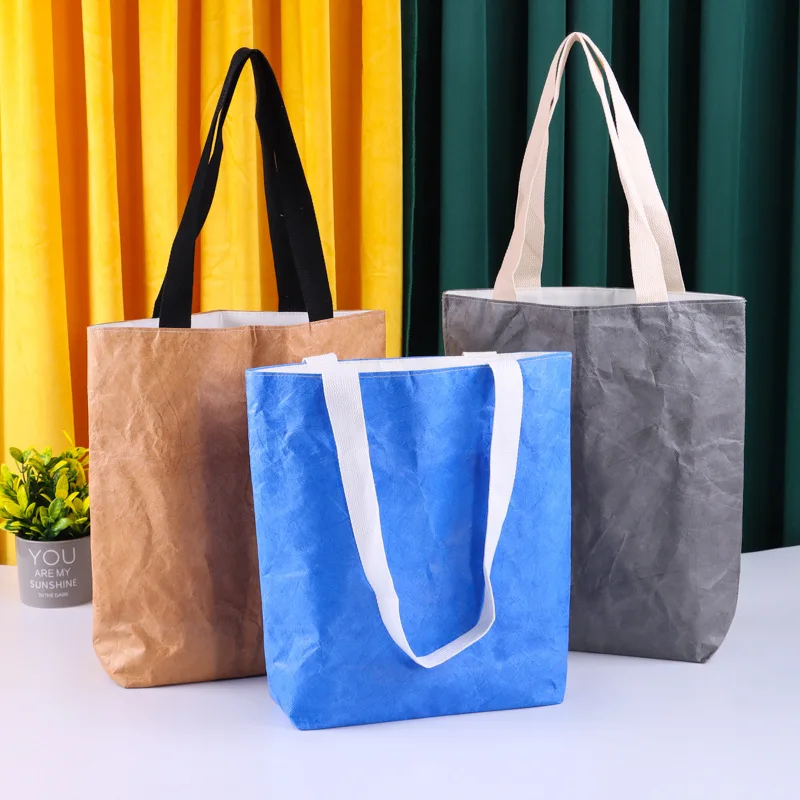 ECO Friendly Material Custom logo Reusable Shopping Bags Light Dupont Tyvek Paper Grocery Bag supplier