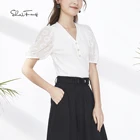 Ladies Blouse Women Elegant Casual Summer White Sleeve Ladies Shirt For Woman Blouse Top Blouse