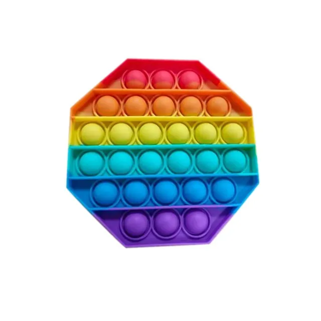 Large and small size Rainbow Push Bubble Sensory Toy, Anti-stress Game Stress Relief Squishy silicon Pops Fidget Toys
