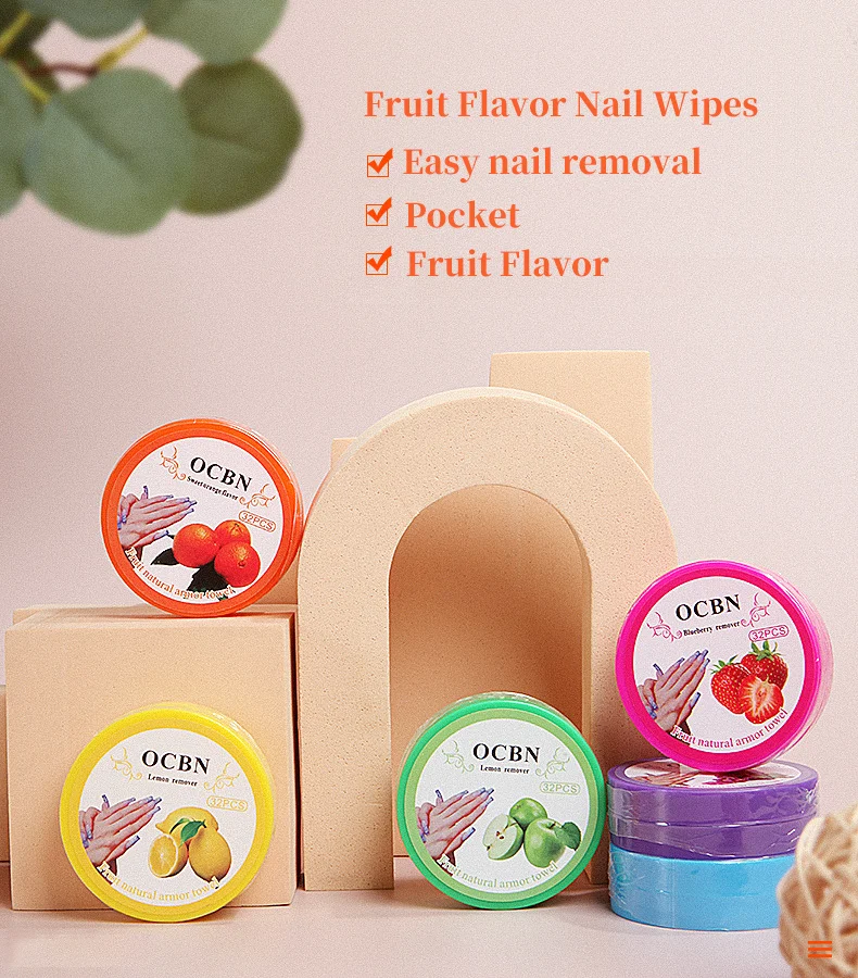 Ready to Ship Portable Nail Wipe Lint Free Disposable Hand Wipes Cotton Pads Nail Remover Wet Wipes