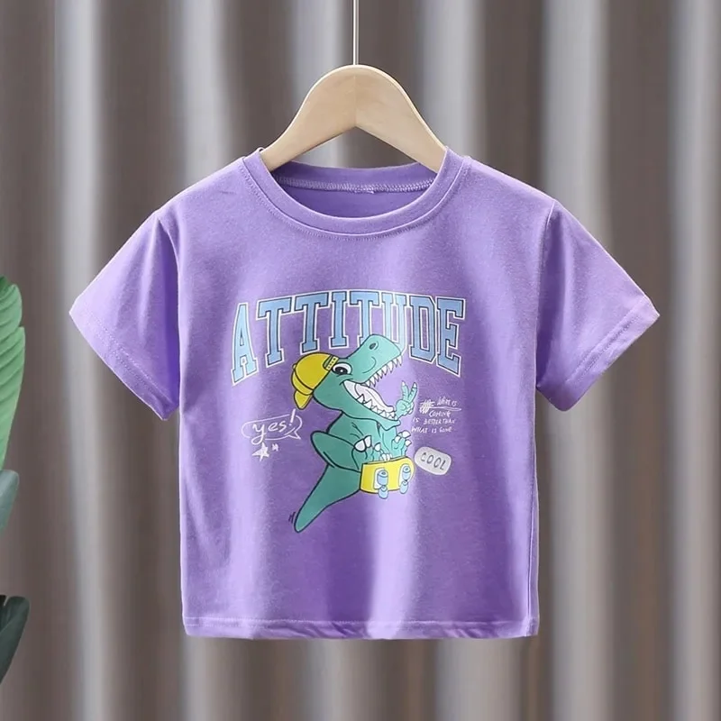 Summer Cute Children Tops Clothing Animal Cartoon Cotton Short Sleeve T Shirts Boys T-shirt