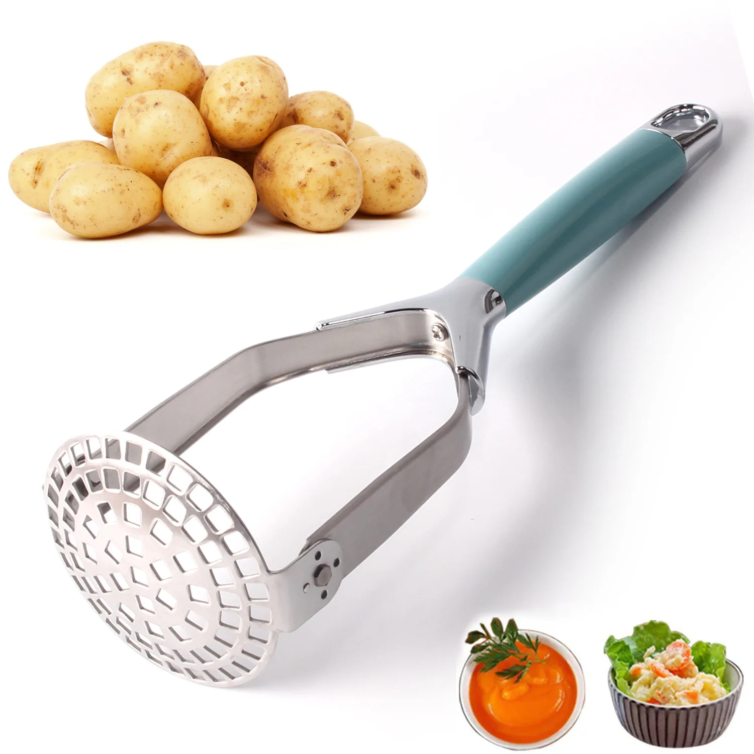 Kitchen Gadgets Stainless Steel Potato Mud Pressure Machine Folding Potatoes Masher Ricer Fruit Vegetable Tool Accessories