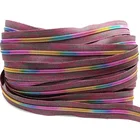 Zipper Ziper Zippers 2 Way Zipper YYX Nylon Plating Zip Rainbow Teeth 5# Zipper Purple Gold Rainbow Color Ziper