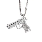 Men Gold Pendant Exaggerated Hip Hop Gun Necklace For Men Gold Necklace 18k Stainless Steel Pendant