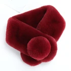 Fur Scarf Fur Scarf Winter Warm Custom Color Fake Rabbit Fur Collar Scarf With Pom Poms Faux Fur Scarf