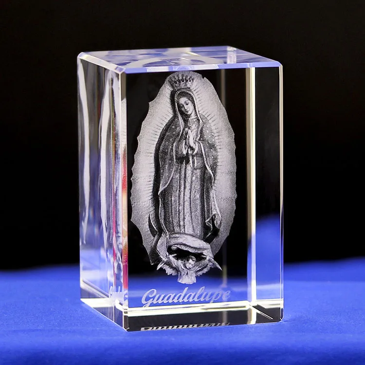 product wholesale professional custom religious series guadalupe crafts goddess 3d laser crystal supplier-32