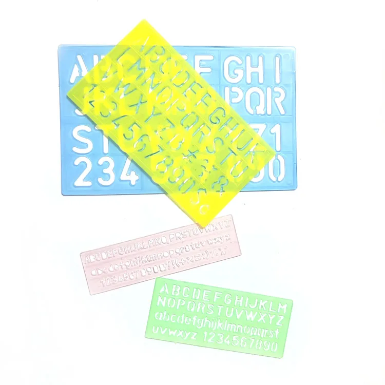 4pcs Eco-friendly Plastic Stencil Template Math Geometry Ruler Set for Primary School Students