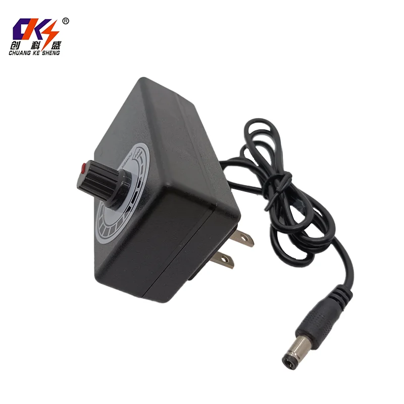 product plug in 3v 12v 1a led dimmer speed regulating dimming 3w 12w ac dc adjustable voltage power adapter for motor led light strip-2