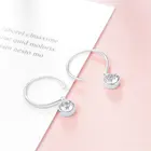 Dangle Silver Earrings ATHENAA Rose Gold Plated Crystal Twisted Round Cz Dangle 925 Silver Drop Hoop Earrings