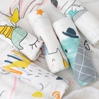 Bamboo Custom High Quality Big Cartoon Print 70% Bamboo 30% Cotton 2 Layers Muslin Baby Swaddle Baby Muslin Blanket