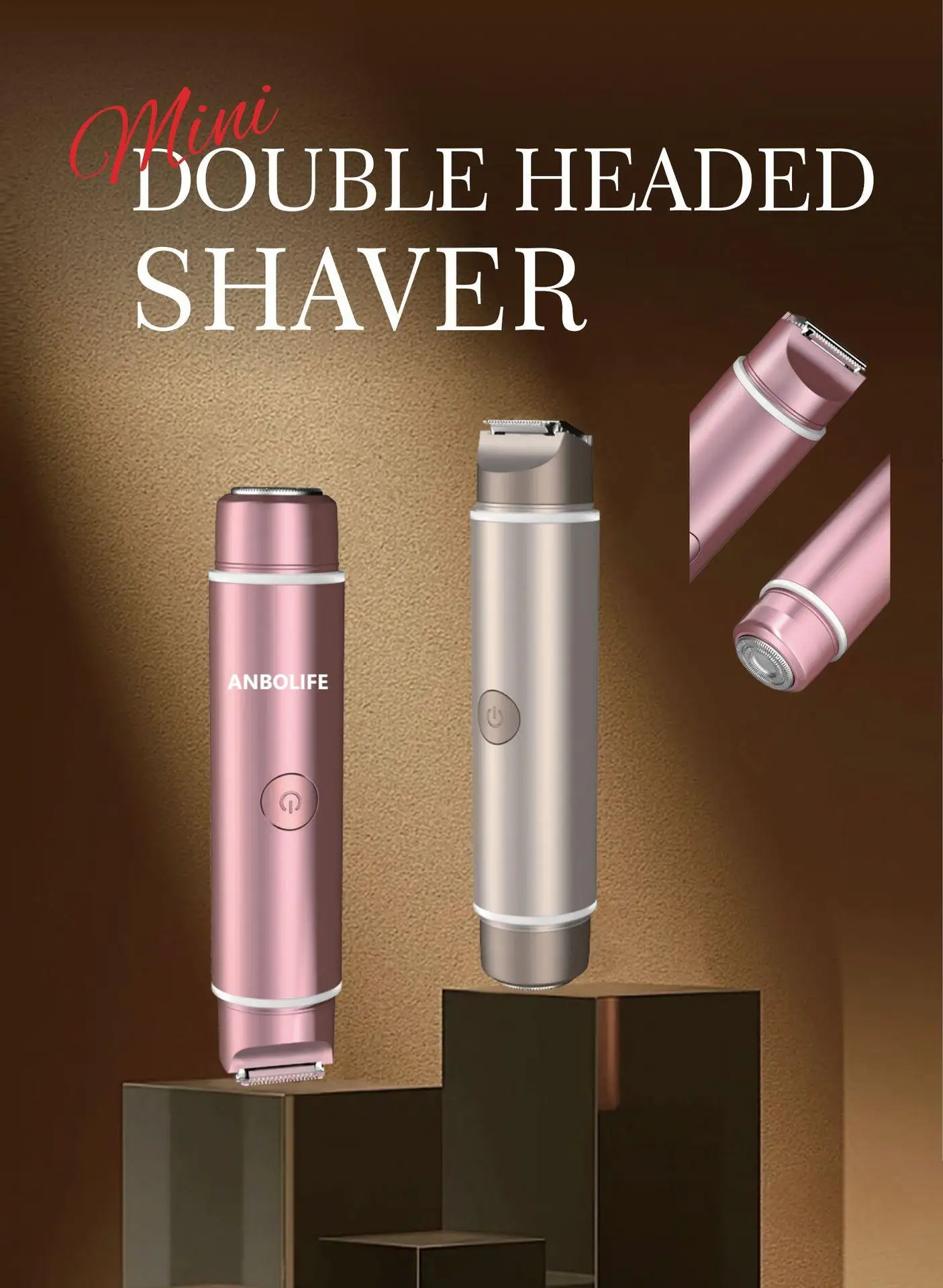 2-in-1 Electric Shaver for Women with 90 Min Working Time and 400mAh Battery - Full Body Double Headed Trimmer