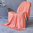 Throw Bag Woven Blanket Woven Tassel Chunky Throw Blanket Super Cozy Space Bag Custom Travel Cotton Logo Knitted Blanket