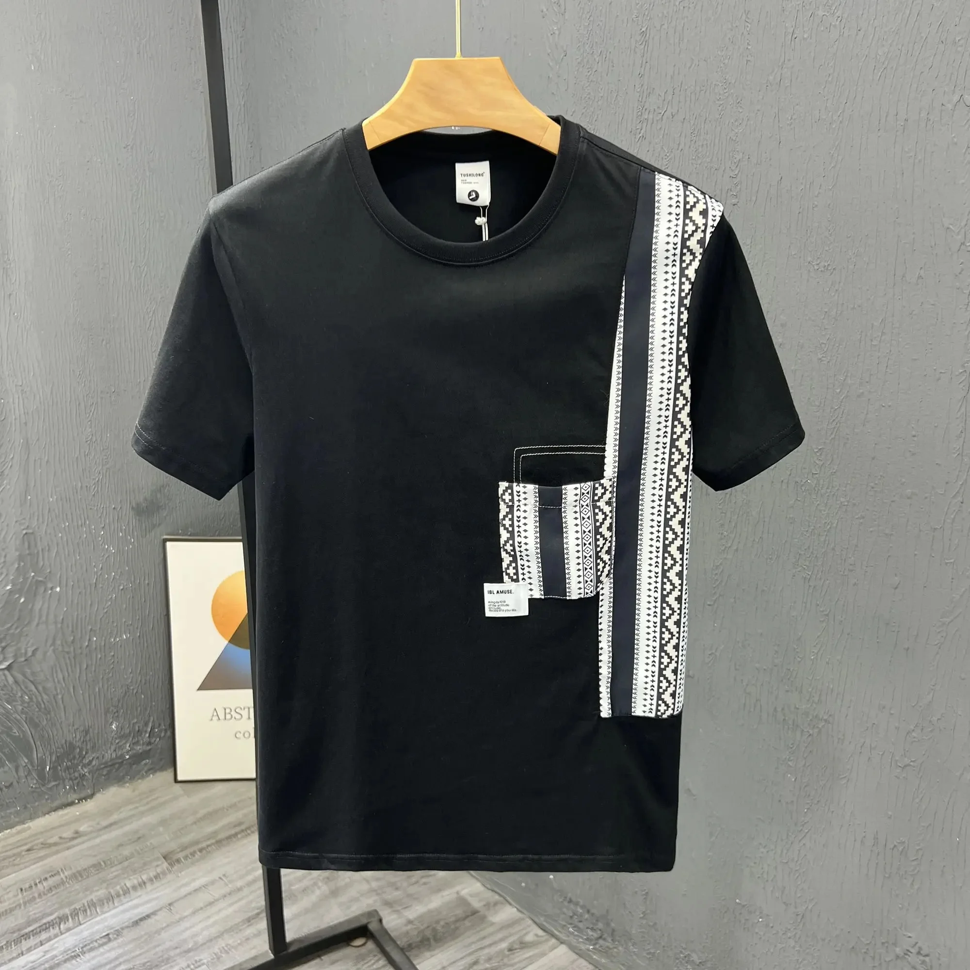 Fashion 2024 Summer tshirt cotton Short Sleeve T-shirts Men Printed Seoul Men Tshirt Casual Top Shirt Summer Tops Tees