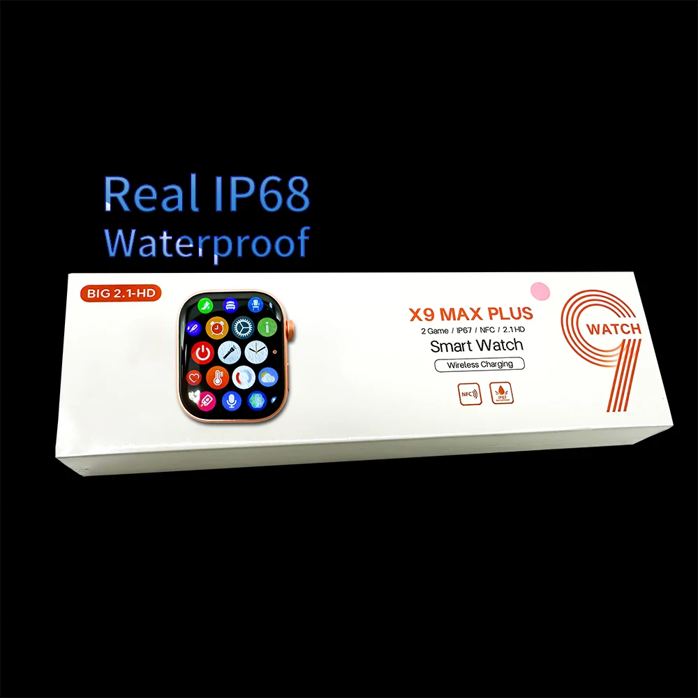 X9 Max Plus Smartwatch Ip68 Really Waterproof Screen Wireless Charging Montres Intelligentes Bt