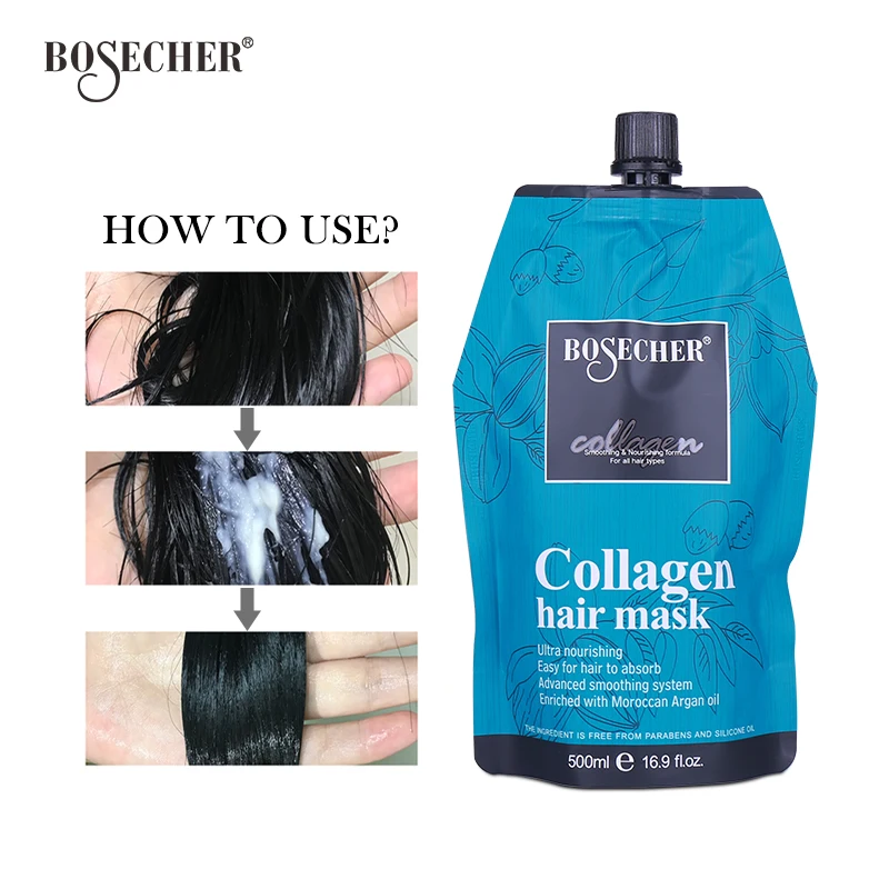 Bosecher branded collagen hair treatment in stock RTS best selling items hair mask for damage hair repairing
