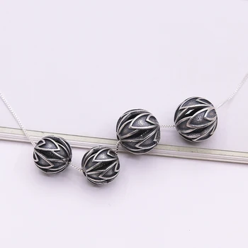 Wholesale 925 sterling silver accessory round shape hollow antique for jewelry making