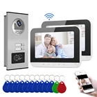 Top Quality Luxury Home Multi Room 4 Wired Interphone Security Intercom System 2 Monitors Video Intercom Wifi