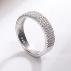 Zirconia Iced Out 4 Rows Of CZ Simulated Diamond Jewelry Band Ring With Micro Pave Zirconia Ring