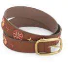 Belt Glory Handmade Genuine Leather Womens Geometric Embroidery Belt For Women