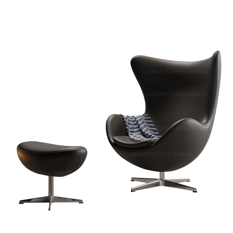 black leather egg chair