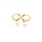 Pearl Attractive Gold Freshwater Pearl Hoop Luxury For Women Circle Earrings