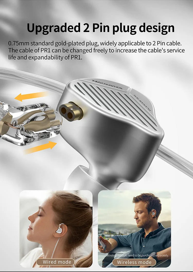 KZ PR1平面13.2毫米新型双腔耳机1DD HiFi舞台在耳监视器中的性能