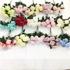 Cheap artificial fake plastic flower single rose mix color red roses flower
