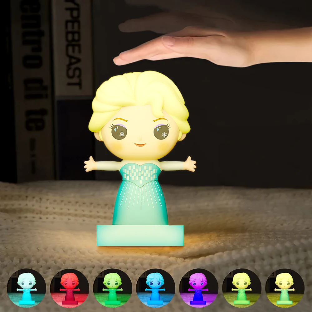 Frozen Princess Special Gift Usb Charger Rechargeable Color Changing Soft vinyl Plastic Silicone Night Light For Kid