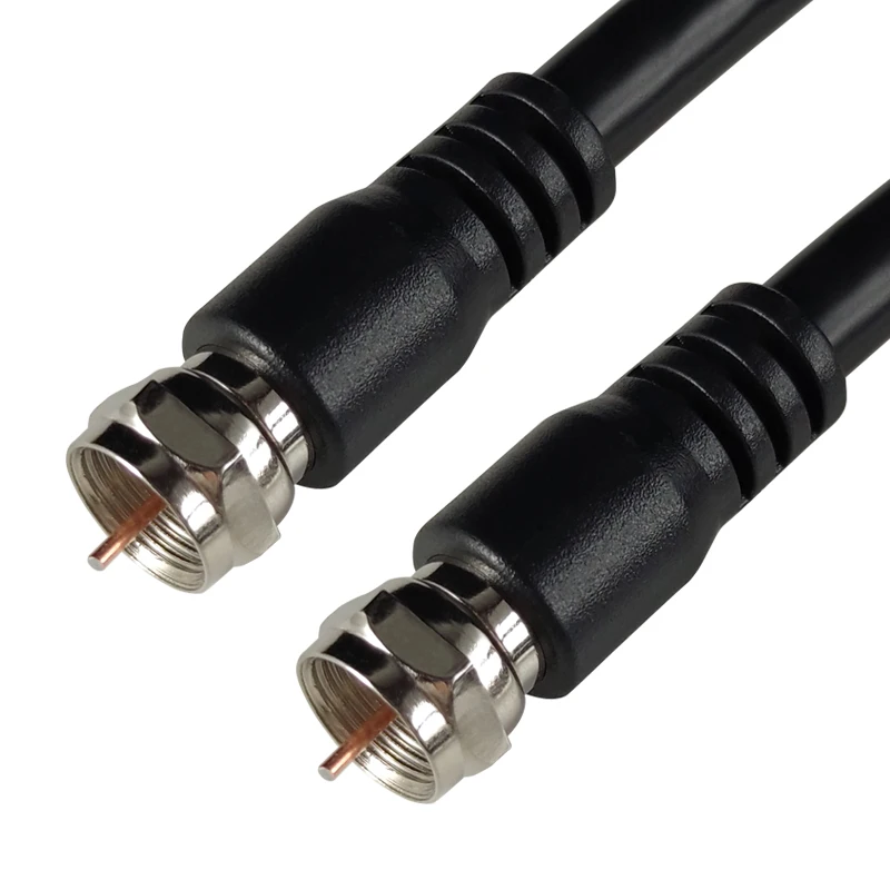 Male Rf Catv F Type Connector Rg6 Coaxial Cables For Cctv Camera Coax