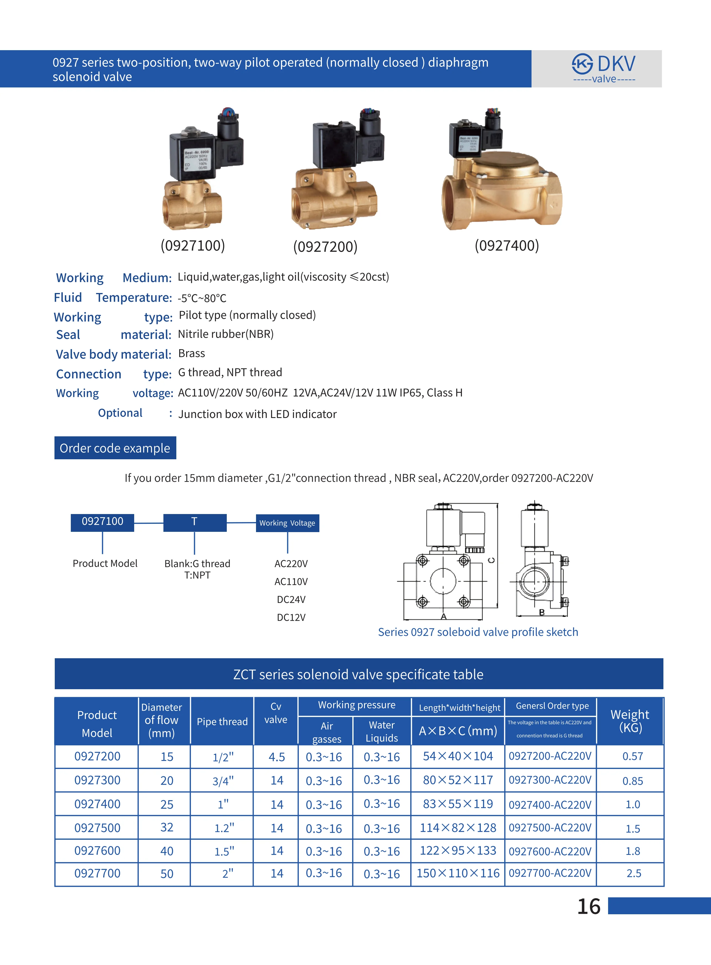 Solenoid Valve, DKV, 0927, Brass, 24V - detail 8
