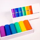 Yellow Blue Bags Wholesale Custom Flat Orange Yellow Green Blue Purple Garbage Bags On Roll With Your Logo Printing