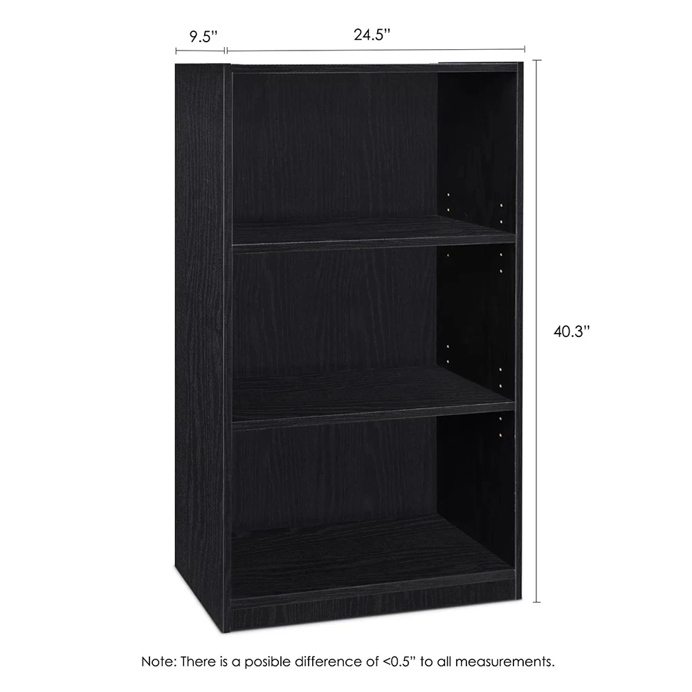 Modern Wood Black 3 Tier Cube Storage Shelf Bookcase Cabinet manufacture