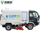 Cleaning CLEANVAC Big Size Electric Powered Driveway Floor Cleaning Machine Street Pavement Road Sweeper Truck