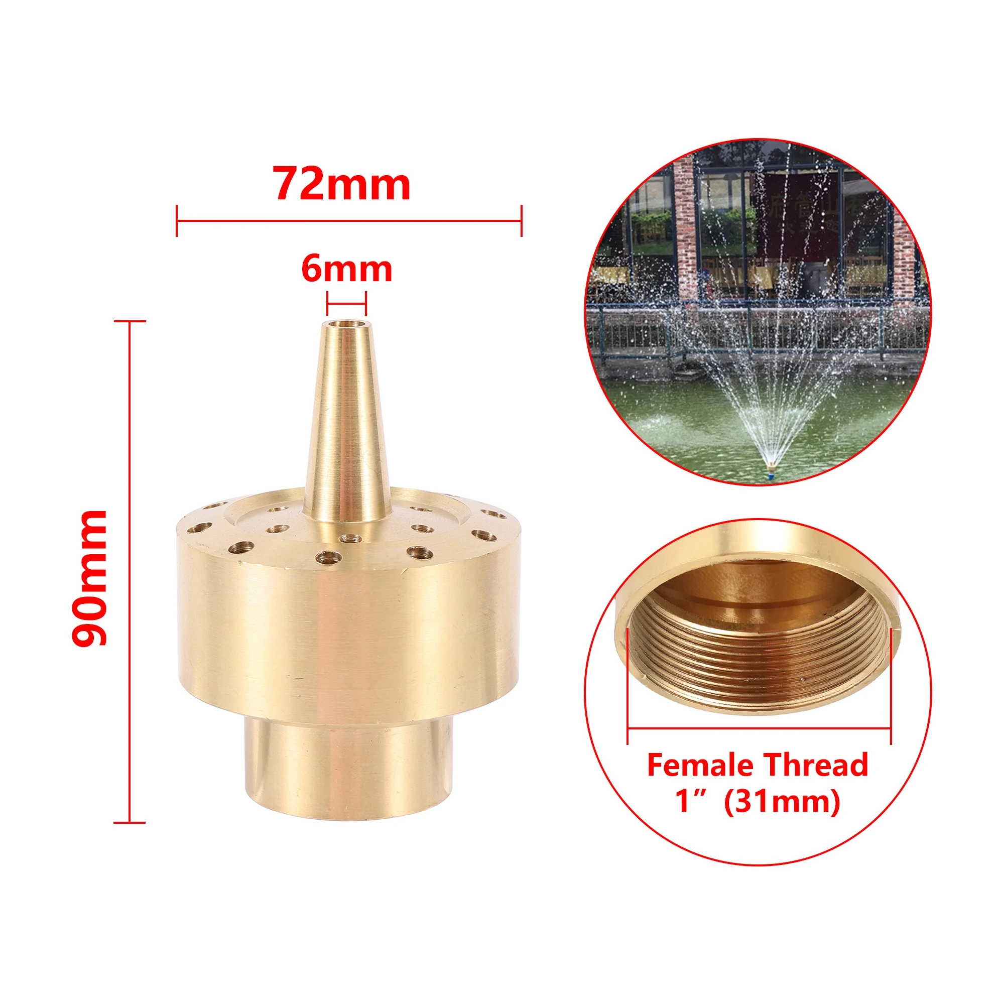 Brass Firework Column Fountain Female Thread 1/4" 1/ 3/4" Ornamental Nozzle Garden Park Hotel Landscape Made Stone Stainless factory
