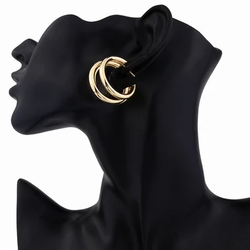 Bohemian fashion vintage hot sale christmas temperament wild irregular gold jewelry hoop stud earrings for women