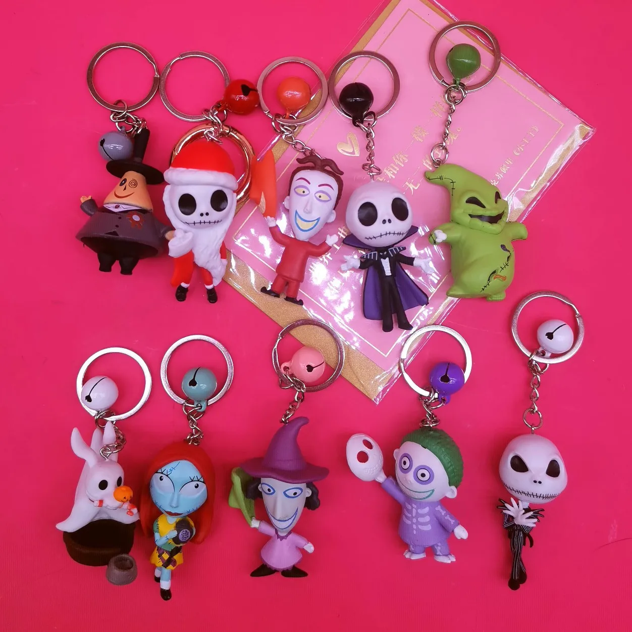 (New Arrival)Hot selling High Quality 10pcs/set PVC The Nightmare Before Christmas Jack Anime Action Figure keychain For Gift