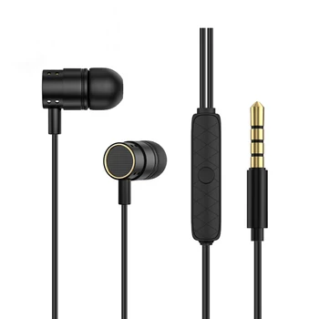 PUJIMAX 3.5mm In-ear wire headphone earphone control stereo earphones black white handfree headphone for phone gaming