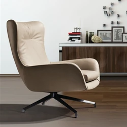 NOVADesigner Chaise Lounge Chair PU Upholstery Beige Office Chair
