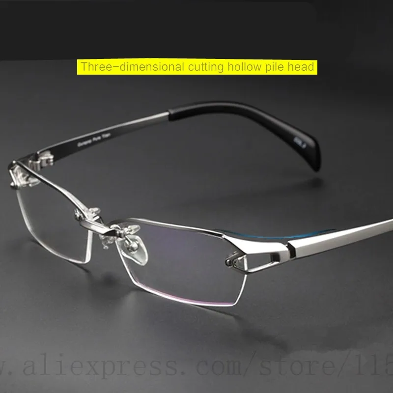 2022 Fashion Pure Titanium rimless eyeglasses frame Brand designer Men Glasses suit reading glasses optical prescpriton lenses