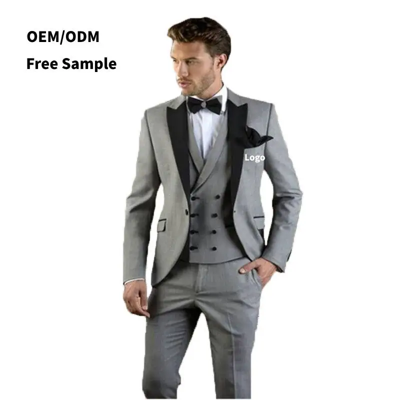 Leisure Business Clothing Groom And Groomsman Wedding Dress 3 Piece Coat Pant Men Tuxedo Suits