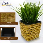 Garden Jinliu Hand-Woven Water Hyacinth With Twisted Weave Garden Indoor Outdoor Modern Plant Flower Pots